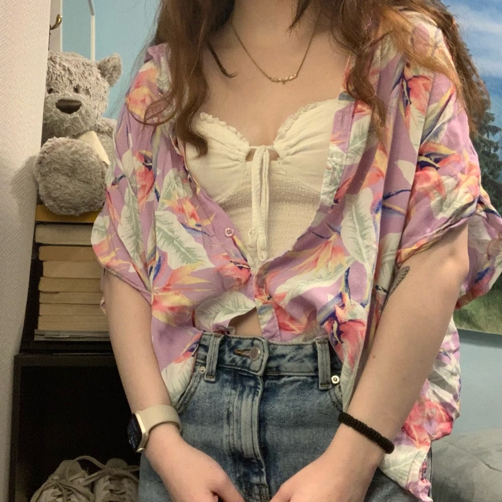 flower print button up